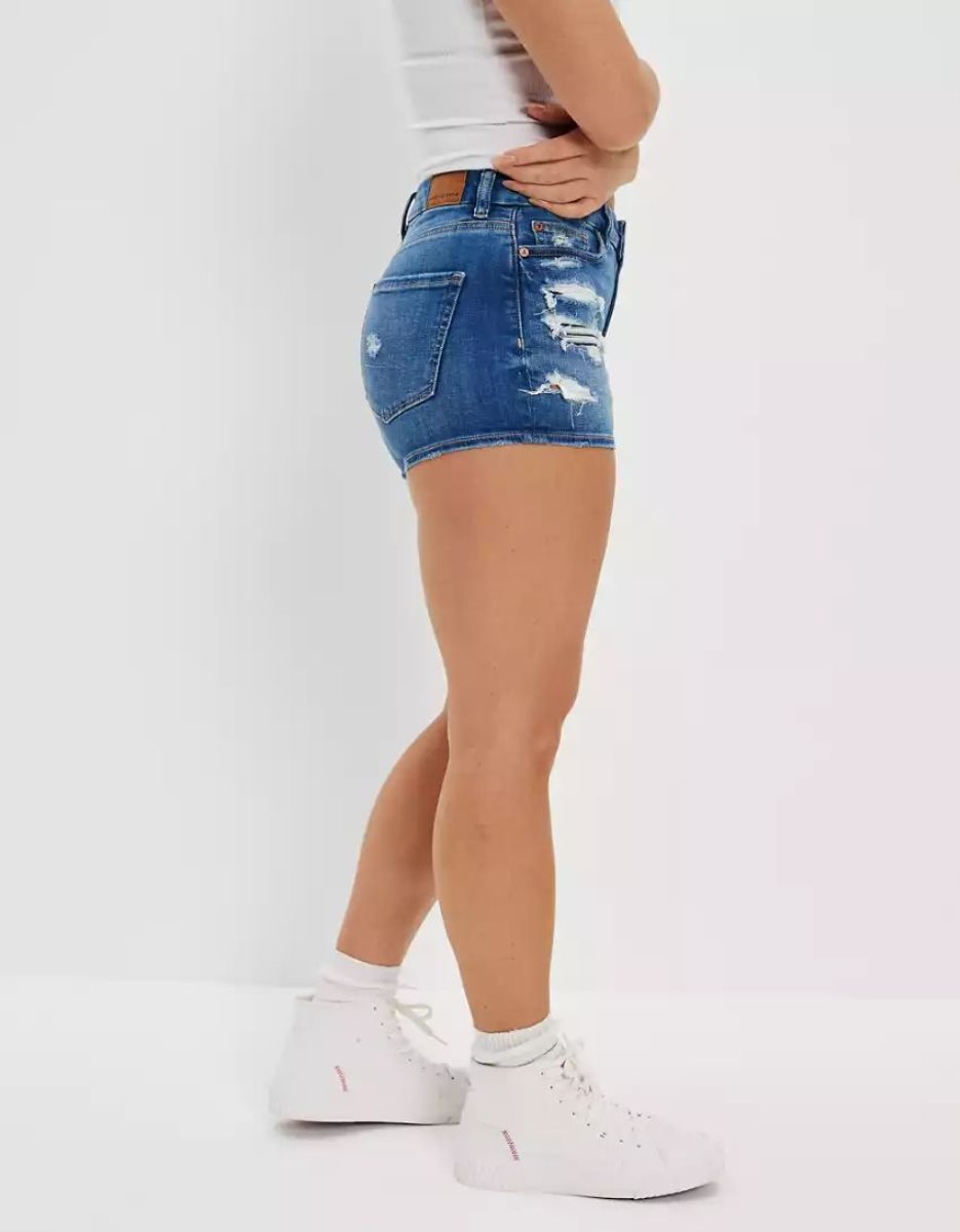 Shorts American Eagle AE Ne(x)t Level Curvy High-Waisted Denim Indigo Clair Femme | FSG-96284696